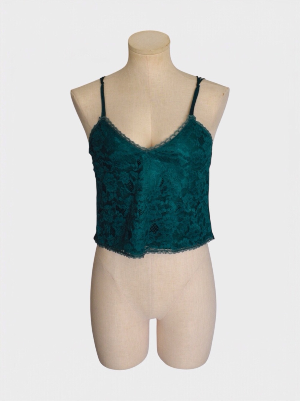 Victorias Secret 80s Vintage Lace Satin Double Strap Cami Tank Top Gold Label